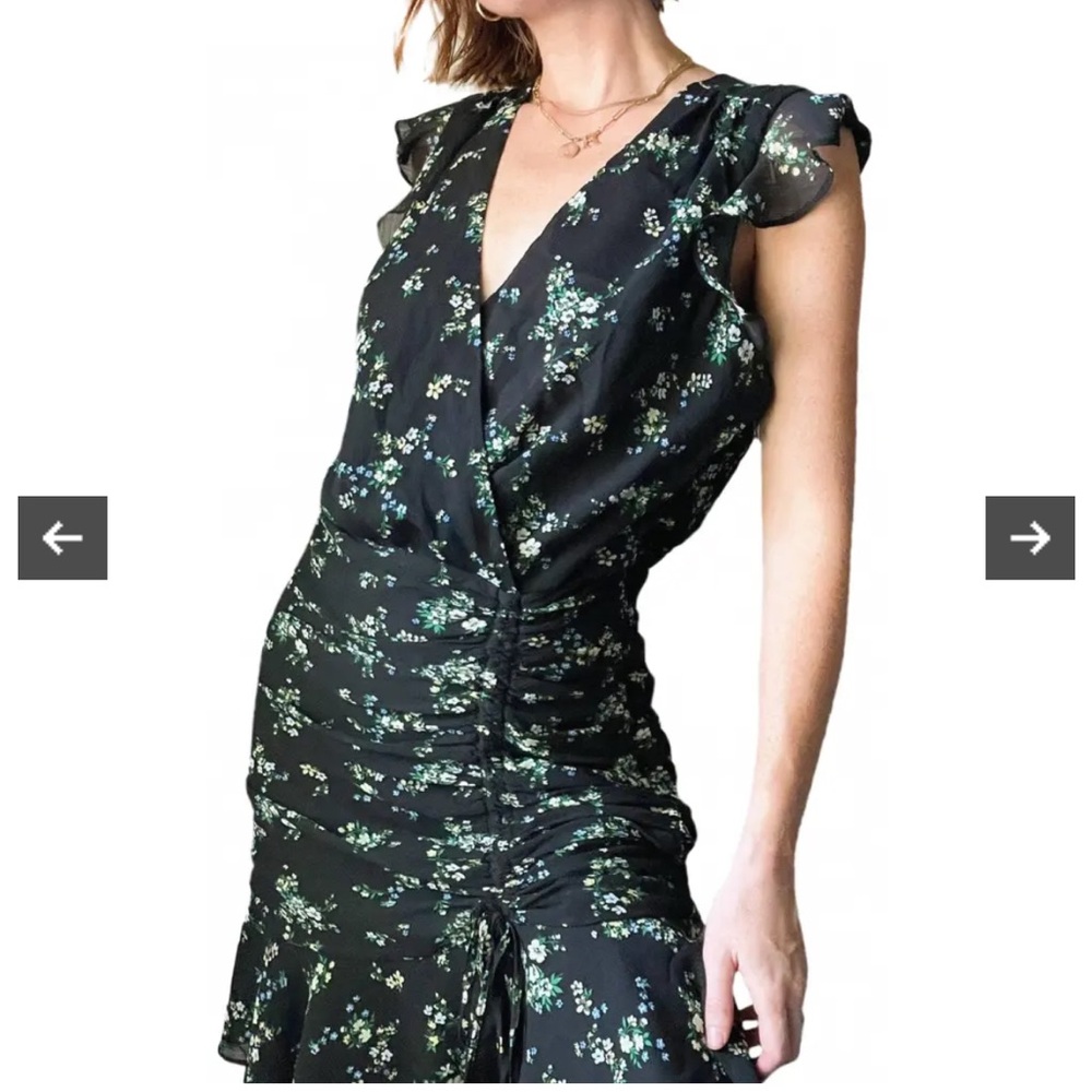 Banana Republic Petite Print Ruched Mini Dress